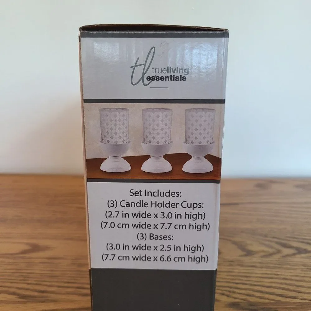 TrueLiving Essentials 6 Piece Votive Candle Holder Set NIB NWT